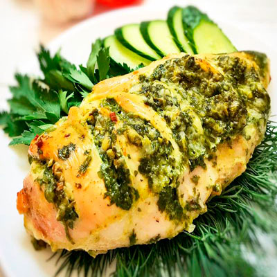 Куриное филе со шпинатом