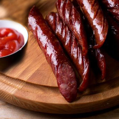 Колбаски Охотничьи с сладким соусом чили